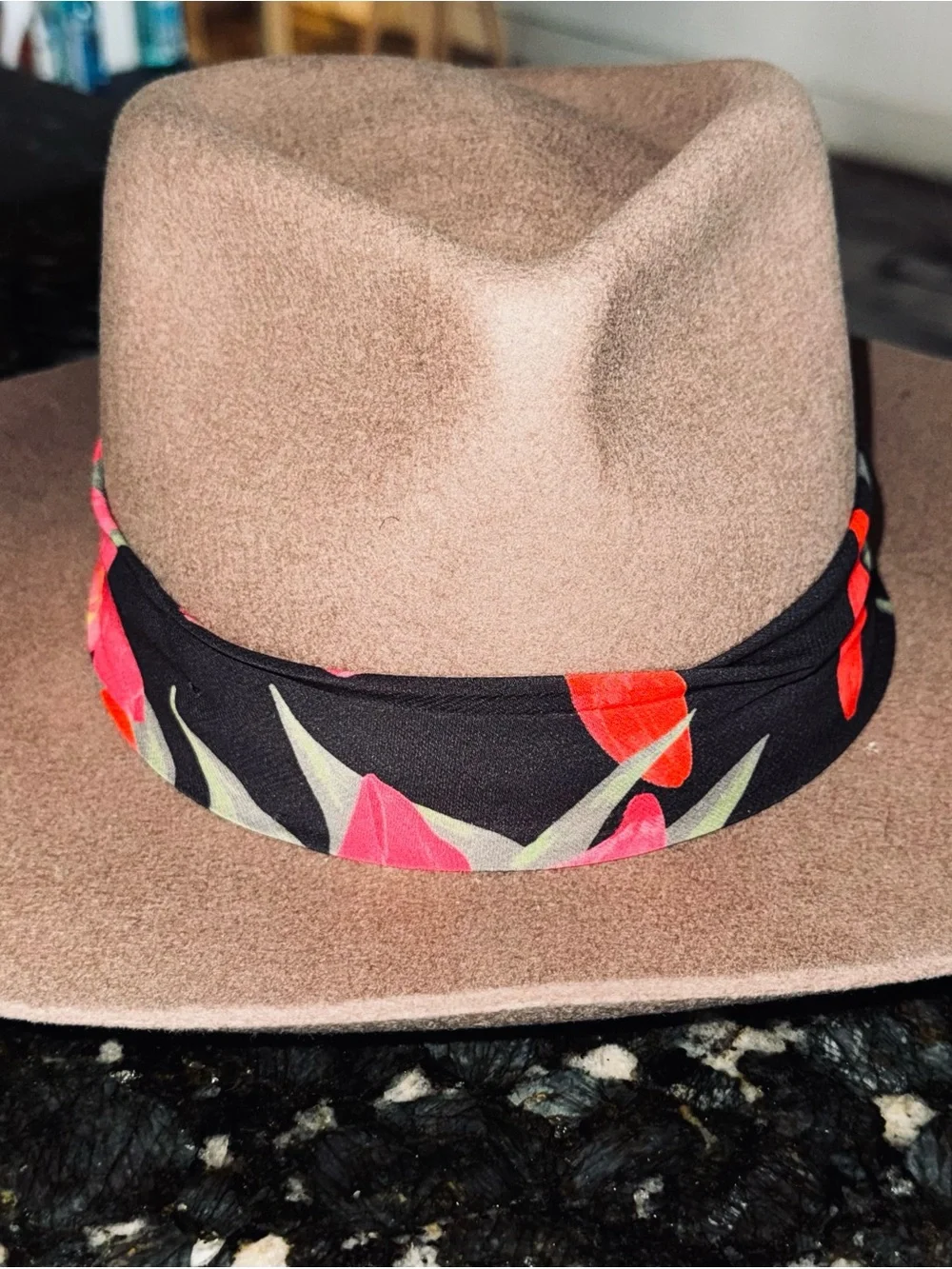 NWT Wyeth x Frida Kahlo Wool Fedora Floral Scarf Hat OS